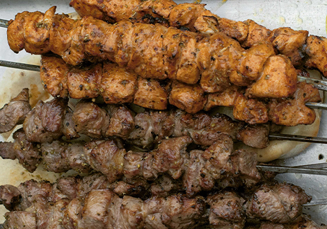 a lot of Sizzling Kebabs Served at Chilli Grill takeaway in Glasgow 